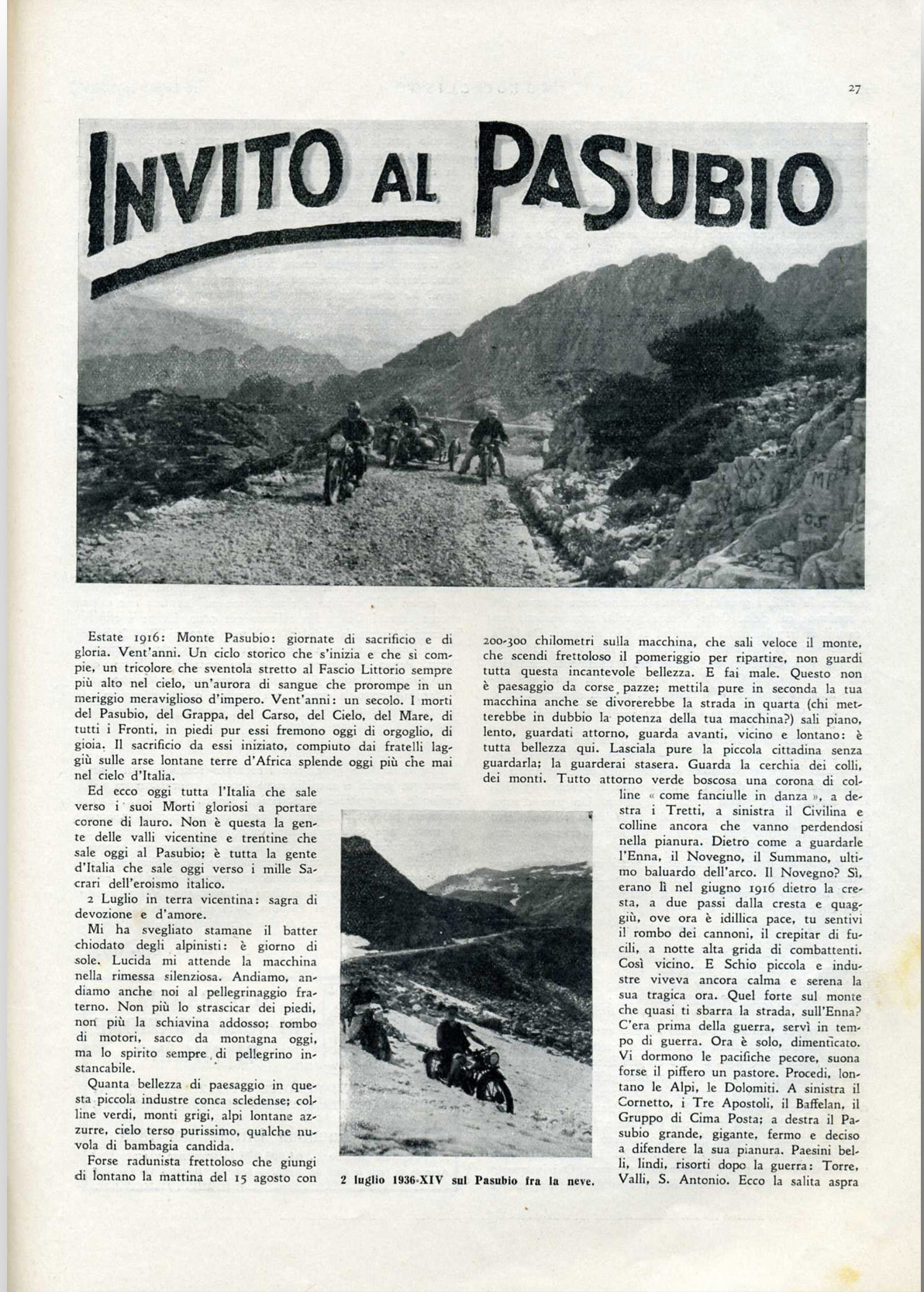 Articolo Motociclismo 16 luglio 1936