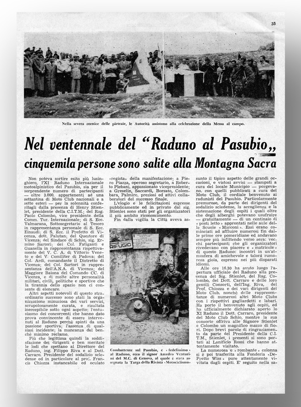 Articolo Motociclismo 26 agosto 1954