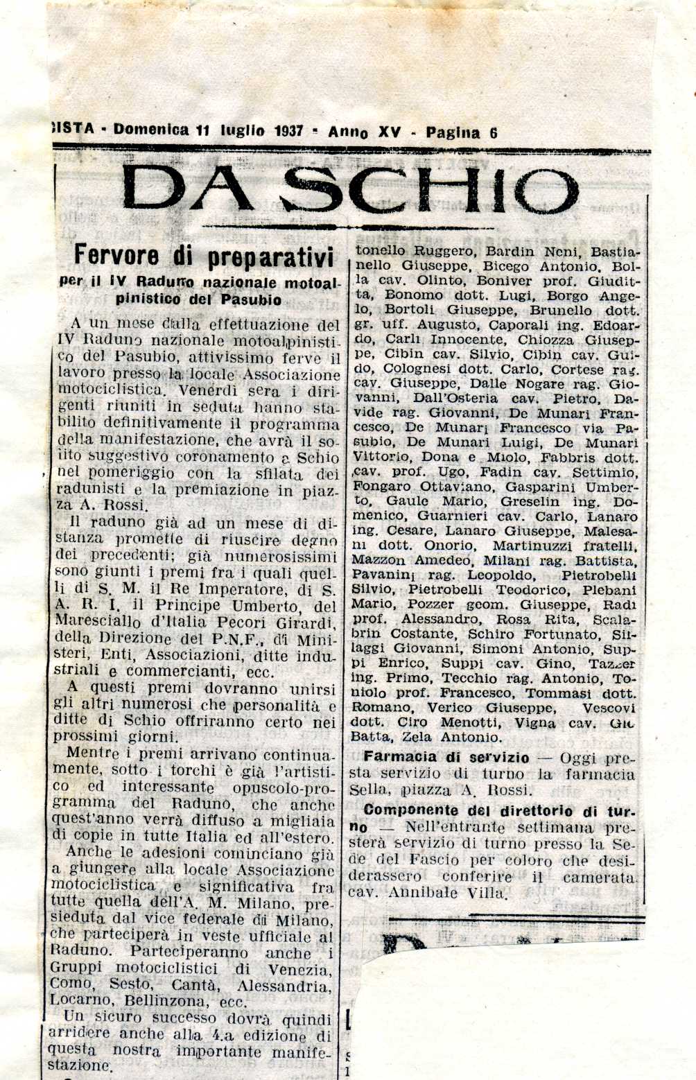 Vedetta fascista 11 luglio 1937