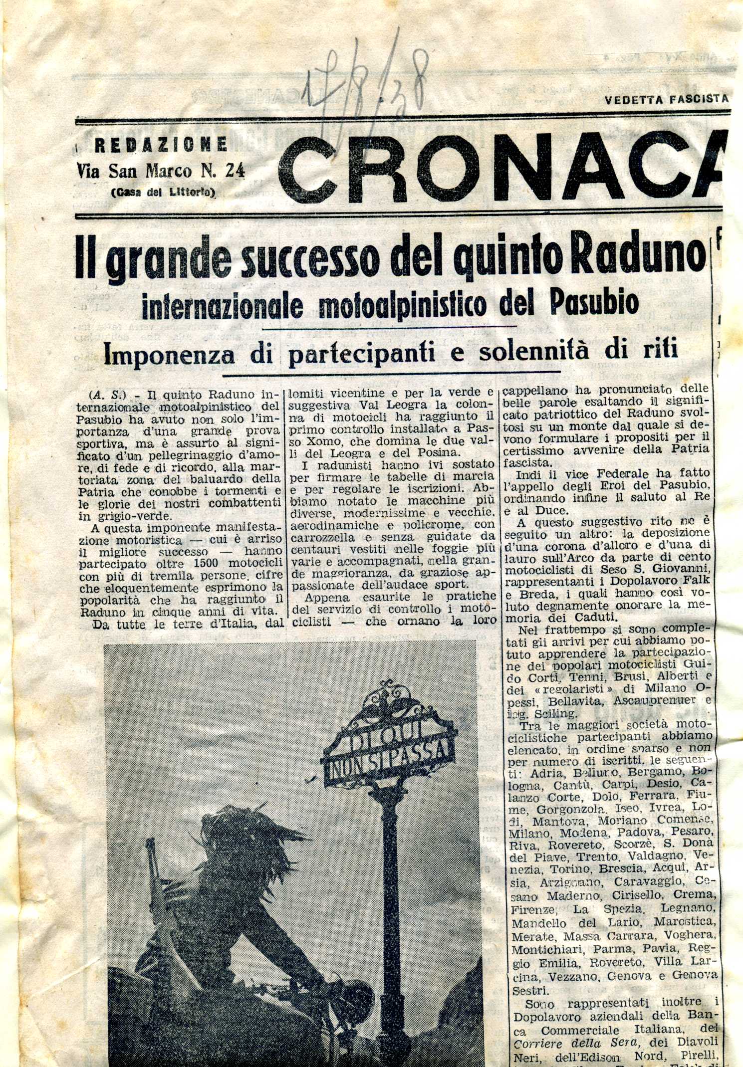 Vedetta fascista 17 agosto 1938