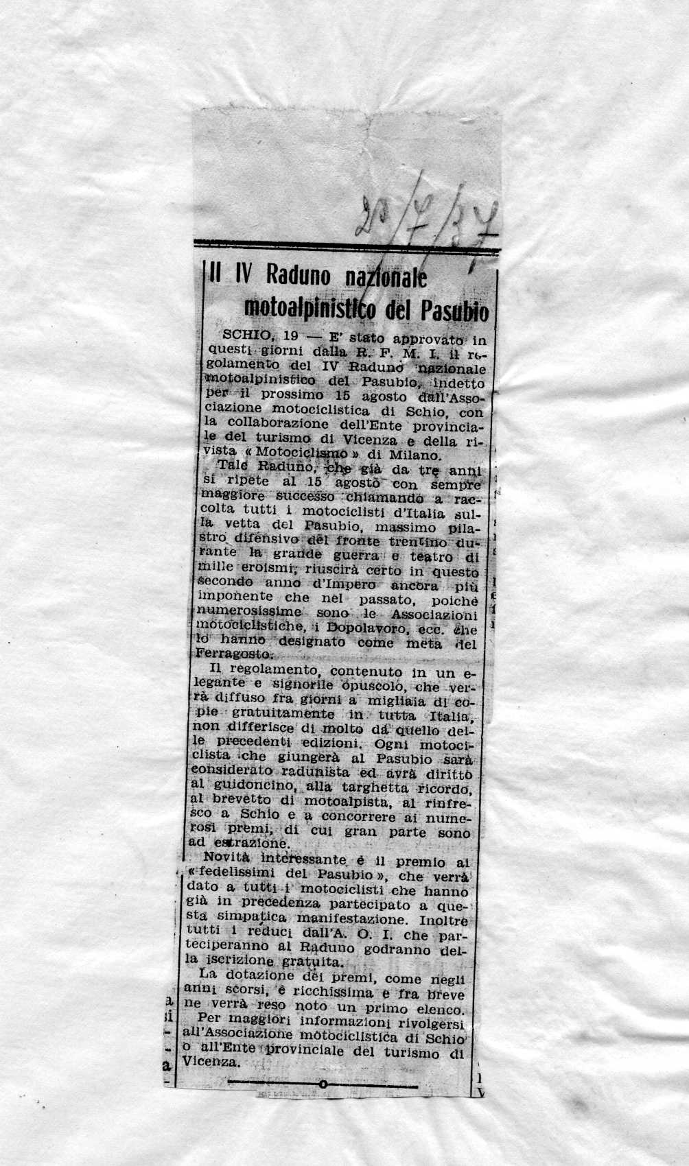 Vedetta fascista 20 luglio 1937